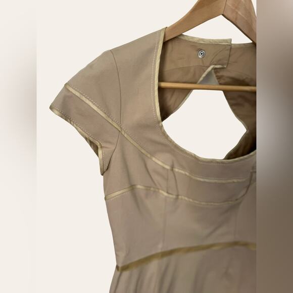 Zac Posen Khaki Eclipse Sheath Cocktail Dress Size 6 - Picture 8 of 16